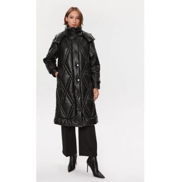 Geaca lunga - captusita din piele ecologica