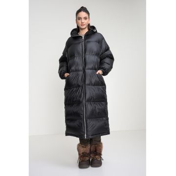 Geaca lunga cu gluga