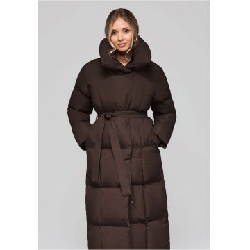 Geaca lunga matlasata cu curea  OW-JALJ-0104