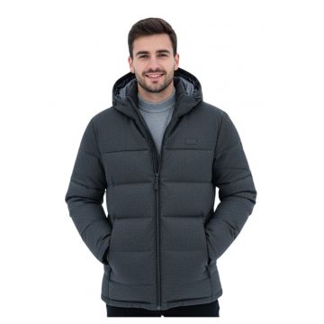 Geaca matlasata cu gluga si buzunare laterale -