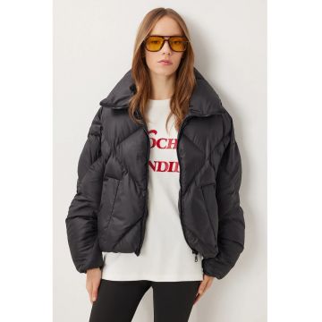 Geaca matlasata - Happiness Istanbul - oversized - neagra - textil