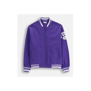 Jacheta bomber cu fermoar si buzunare laterale