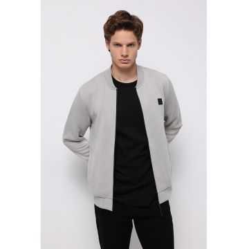Jacheta bomber cu fermoar si buzunare laterale