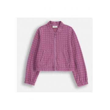 Jacheta bomber cu imprimeu houndstooth