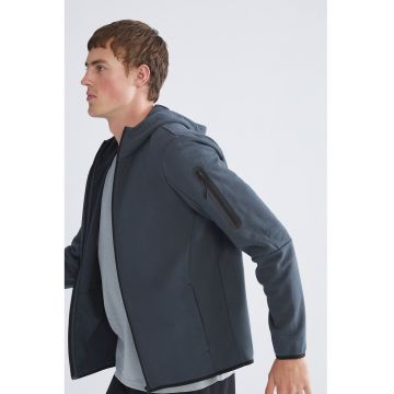 Jacheta uni cu buzunar cu fermoar pe maneci