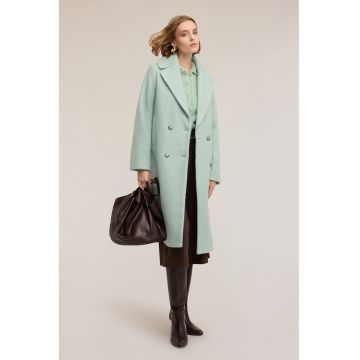 Palton cu buzunare laterale - Verde pal