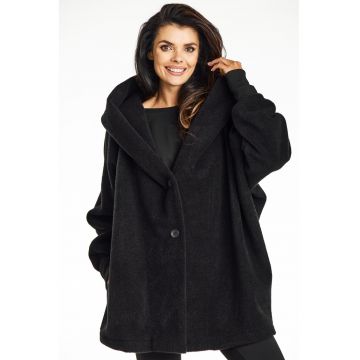 Palton dama A681 -  Poliester - Negru