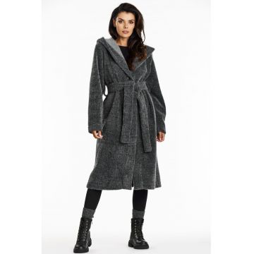Palton dama A682 -  Poliester - Gri