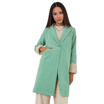 Palton dama - HiCCUP - Lana/Acril - Verde