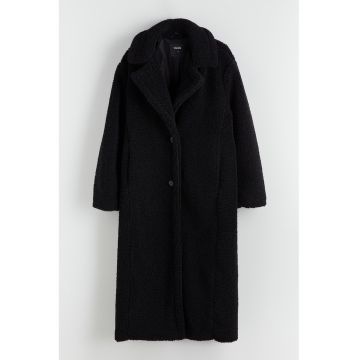 Palton de blana shearling sintetica cu buzunare laterale