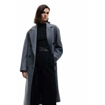 Palton lejer cu buzunare laterale - Gri inchis