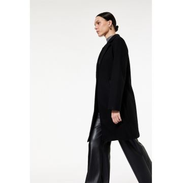 Palton midi cu un nasture - Negru