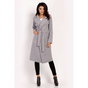 Palton pentru dama  A152 - Poliester/Elastan - Gri