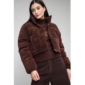 Geaca crop cu fermoar