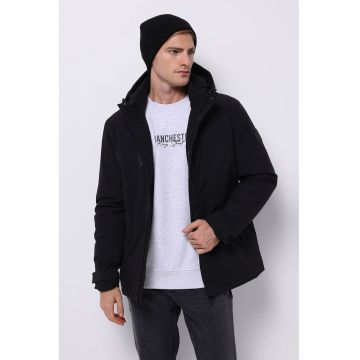 Geaca cu buzunare cu fermoar - Negru