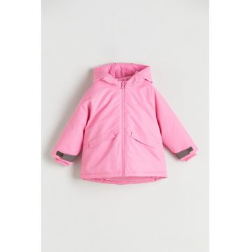 Geaca cu detaliu reflectorizant si gluga - Roz