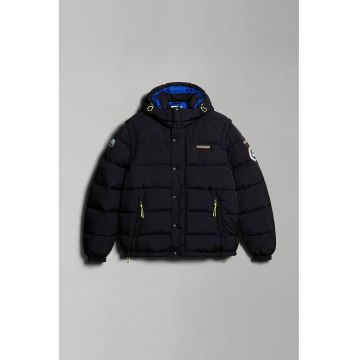 Geaca cu gluga si maneci detasabile Rick - Negru