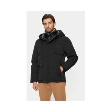 Geaca cu guler inalt si gluga -