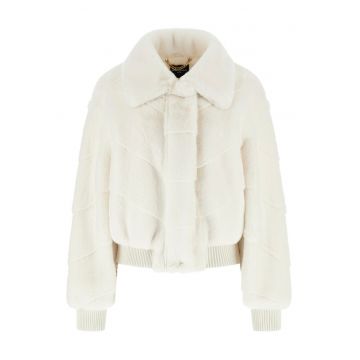 Geaca dama  blana artificiala - alb