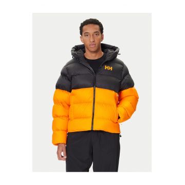 Geaca de iarna barbati  portocalie/neagra - material rezistent -