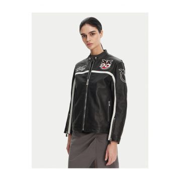 Geaca de piele -  negru - Negru