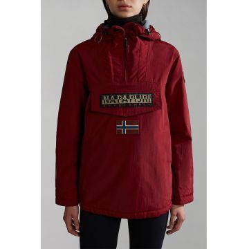 Geaca fara inchidere cu gluga Rainforest - Rosu inchis