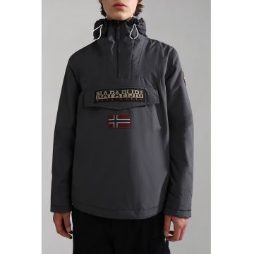 Geaca impermeabila cu gluga - fara inchidere Rainforest - Gri inchis