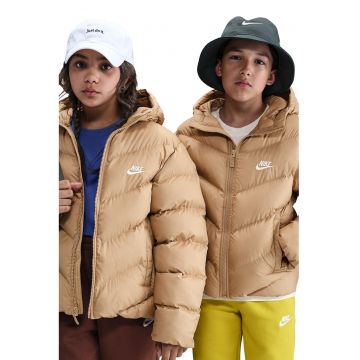 Geaca lejera cu vatelina si logo - Maro camel