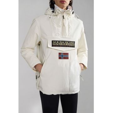 Geaca pull-on cu gluga Rainforest - Alb