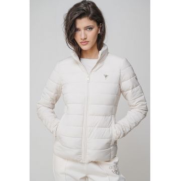 Geaca slim fit pentru fitness - Alb murdar