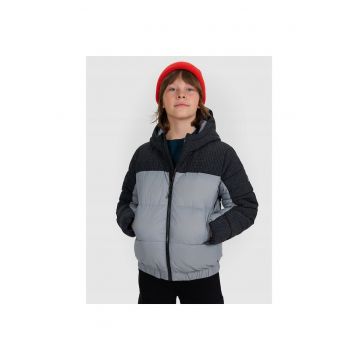 Geaca sport baieti -  poliester - gri/negru