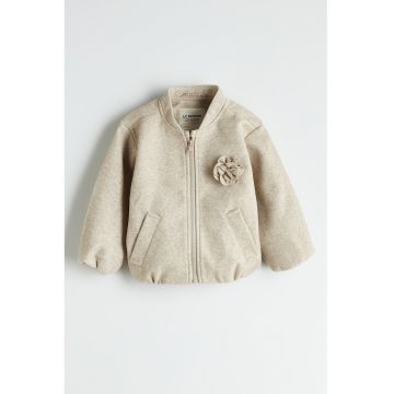 Jacheta bomber cu fermoar - Maro camel