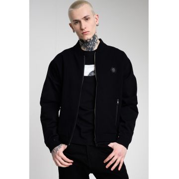 Jacheta bomber reversibila cu logo - Negru