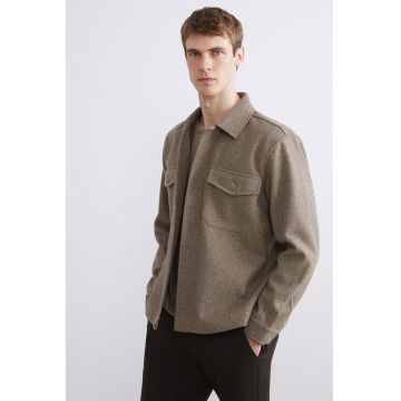 Jacheta-camasa cu buzunare pe piept - Bej