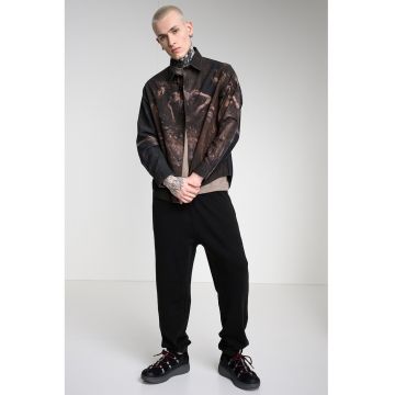 Jacheta-camasa lejera cu model - Negru/Maro