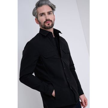 Jacheta-camasa relaxed fit Future - Negru