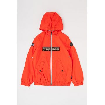 Jacheta cu fermoar si gluga Cree - Portocaliu mandarina