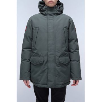 Jacheta lunga cu vatelina din material rezistent la apa Cornier - Gri carbune