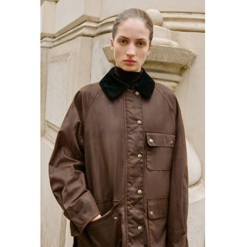 Jacheta parka cu guler - Maro inchis