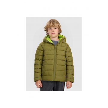 Jacheta reversibila baieti -  verde masliniu - poliester -