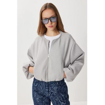 Jacheta scurta - Happiness Istanbul - gri deschis - jerseu