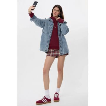 Jacheta supradimensionata -  Bumbac - Albastru