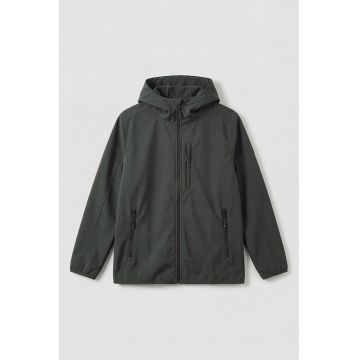 Jacheta usoara cu gluga si fermoar