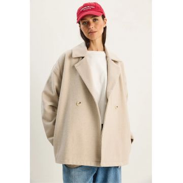 Palton dama -  bej - textil - Bej