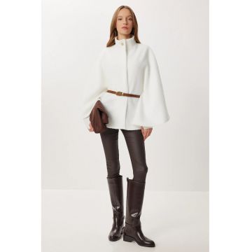 Palton dama - Happiness Istanbul - croiala lejera - bej - textil -