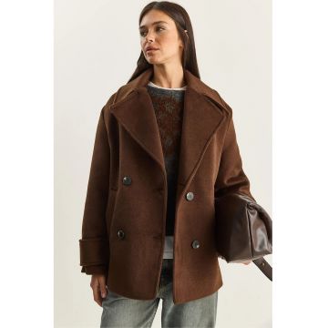 Palton dama LUCCI supradimensionat - Maro inchis