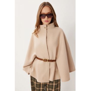 Palton pentru dama - Happiness Istanbul - textil - bej -
