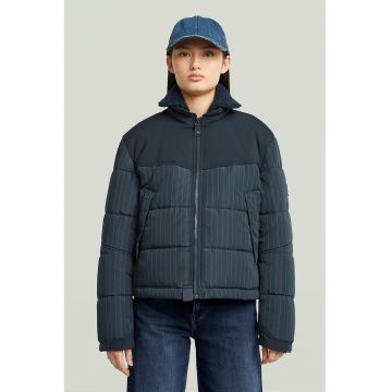 Geaca cu model in dungi - Albastru petrol