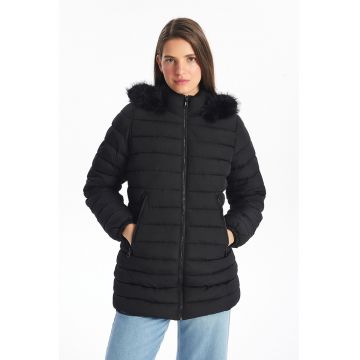 Geaca cu vatelina gluga - Negru