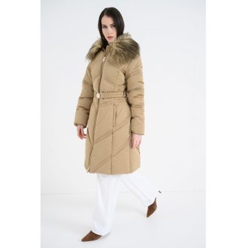 Geaca cu vatelina si buzunare - Maro camel